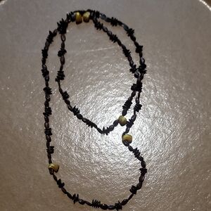 Black and Yellow Beaded Necklace